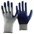 NMSAFETY Gants en nylon blanc de calibre 13 avec gants de travail EN388 4121 en nitrile bleu